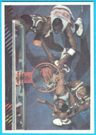 MAGIC JOHNSON & MARK AGUIRRE - Yugoslav Vintage Cao Muflon Basketball Card * Los Angeles Lakers Pallacanestro Baloncesto - 1980-1989