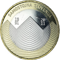 Slovénie, 3 Euro, Independence 20th Anniversary, 2011, TTB, Bimétallique - Slovenia