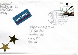 60635 - Bund - 2002 - 300Pfg/€1,53 Ilias EF A LpBf SoStpl DRESDEN - DRESDNER STRIEZELMARKT -> Canada - Storia Postale