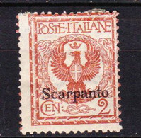 STAMPS-ITALY-1912-SCARPANTO-UNUSED-MH*-SEE-SCAN - Ägäis (Scarpanto)