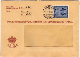 Liechtenstein 1953: Lord Baden-Powell Zu 262 Mi 318 Yv 280 Auf NN-Brief Mit O VADUZ 12.VIII.53 (Zu CHF 20.00) - Covers & Documents