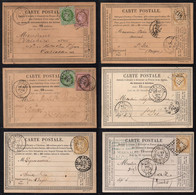 FRANCE / 1874-1876 ENSEMBLE DE 6 CARTES PRECURSEUR (ref 3833) - Cartoline Precursori