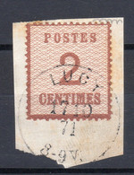 230822// ALSACE LORRAINE 1870...N°2 Authentique, Burelage Renversé Sur Fragment Cote 800€ - Other & Unclassified