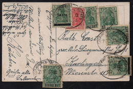 SAARGEBIET / 1920 BELLE COMPOSITION D' AFFRANCHISSEMENT SUR CARTE POSTALE (ref 3536) - Storia Postale