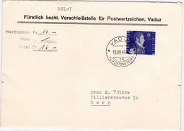 Liechtenstein 1948: "E.G.R.Robertson" Zu Flug 28 Mi 261 Yv PA 28 Auf NN-FDC Mit ET-o VADUZ 15.VII.48 (Zu CHF 7.00++ET) - Air Post