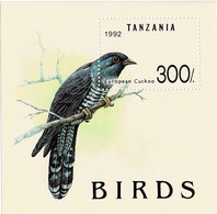 TANZANIA 1992 Mi BL 190 BIRD EUROPEAN COCKOO MINT MINIATURE SHEET ** - Coucous, Touracos