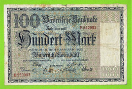 ALLEMAGNE / BAYERISCHE NOTENBANK / 100 MARK / 01 JANVIER 1922 - …-1871: Altdeutschland