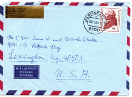 60677 - Bund - 1976 - 90Pfg Kant EF A LpBf DARMSTADT -> Lexington, KY (USA) - Lettres & Documents