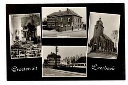 LEERBEEK - Verzameling 2 Kaarten - Groeten Uit + Binnenzicht Van De Kerk - Niet Verzonden - Echte Foto - Gooik