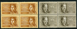 SOVIET UNION 1967 Heroes Of The Soviet Union Blocks Of 4 MNH / **.  Michel 3322-23 - Unused Stamps