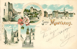 Montargis CPA 45 Loiret Souvenir De .. Très Belle Litho 5 Vues Mirabeau Château Place Pêcherie 1902 Ou 1903 TBE - Montargis