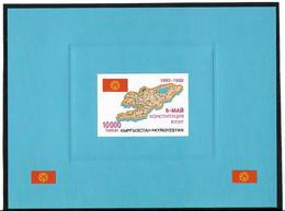 Kyrgyzstan.1998 Constitution (Map,Flag). Imperf S/S: 10000 Michel # BL 18 (167) - Kirgisistan