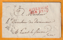 1832 - AFFRANCHI PAR ETAT Ministère Des Finances Lettre Pliée De Paris Vers LONS LE SAUNIER, Jura - Dateur En Arrivée - 1801-1848: Vorläufer XIX