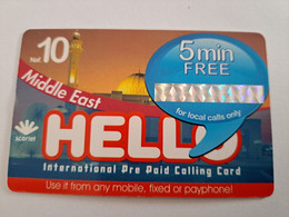 CURACAO NAF 10,- SCARLET/HELLO/MIDDLE EAST / 5MIN FREE EXTRA /SILVER STRIPE    / MINT CARD      ** 10812** - Antille (Olandesi)