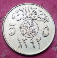 Arabie Saoudite Saudi Arabia , 5 Halala , 1392 1972 , KM 45 , UNC , Agouz - Arabie Saoudite