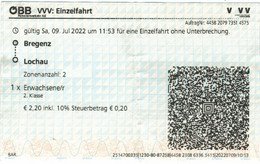 VVV EInzelfahrt Bregenz - Lochau Postauto - Europa