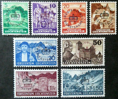 Liechtenstein 1934/37: REGIERUNGS+DIENST+SACHE Zu 21-28 Mi 20-27 * Falzspur - Trace De Charnière MLH (Zu CHF 48.00 -50%) - Dienstzegels
