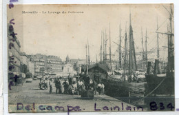 -  MARSEILLE - Le Lavage Du Poissons Sur Le Quai, Peu Courante, Précurseur, écrite, 1906, épaisse, Cachets, TBE, Scans. - Old Port, Saint Victor, Le Panier