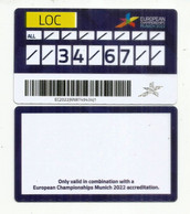 EUROPEAN CHAMPIONSHIP MUNICH 2022. Uppgrade Card For Olympic Personnel.Olympiastadion (Ost) - Leichtathletik