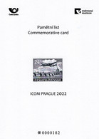 Czech Republic - 2022 - ICOM Conference In Prague - Airplane Over Charles' Bridge - Commemorative Sheet (blackprint) - Briefe U. Dokumente