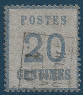 FRANCE Alsace Lorraine Occupation N°6 20c Oblitéré Des Ambulants Griffe Encadrée Bleue "Mulhausen..." TTB - Used Stamps