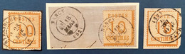 FRANCE Alsace Lorraine Occupation N°5 X2 + 5b 10c Oblitérés Dateurs Francais De Metz Nancy Et Strasbourg TTB - Used Stamps