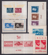 ROUMANIE - 1941/1947 - BLOCS YVERT N°8A/10 + 12 (INFIME PLI D'ANGLE) + 22 + 31 * MH - COTE = 78.5 EUR. - Unused Stamps