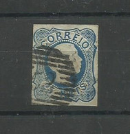 Portugal. 1856/58. # 12,D Pedro,cabelos Anelados,25rs Azul Margens Curtas,usado. Lt 461 - Usado