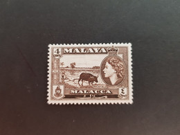 (TI) MALAYA MALACCA REINE QUEEN 1957 4c MNH ** Malaisie Malaysia - Penang