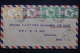 NOUVELLE CALEDONIE - Enveloppe De Nouméa Pour Casablanca En 1947, Affranchissement France Libre - L 129997 - Storia Postale