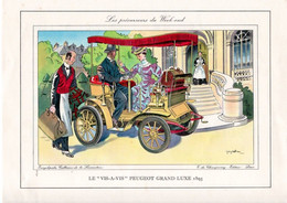 Chromo Issu De L'encyclopédie Calberson De La Locomotion, Dessin De Guy Sabran. "Le Vis-A-Vis" Peugeot Grand Luxe 1895. - Non Classificati