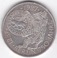 10 Mark 1987 J Hambourg , 750 Ans De La Ville De Berlin , En Argent, KM# 166 - Otros & Sin Clasificación