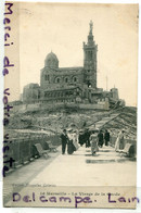 -16 -  MARSEILLE - La Vierge De La Garde, Animation, Peu Courante, Timbre D L'Exposition, écrite, 1906, TBE, Scans. - Notre-Dame De La Garde, Aufzug Und Marienfigur