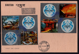 BHUTAN 1969 STEEL 3-D Stamps Miniature Sheet MS On First Day Cover FDC, As Per Scan - Bhutan