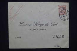 FRANCE - Entier Postal Mouchon Surchargé (enveloppe Avec Repiquage Privé De Lille) De Nîmes Pour Lille En 1907- L 130014 - Overprinted Covers (before 1995)