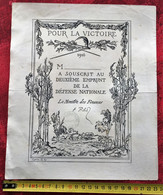 Rare Document Original CAD Caisse Épargne Var-1916-WW1-Pour La Victoire A Souscrit 2éme Emprunt De La Défense Nationale - 1914-18