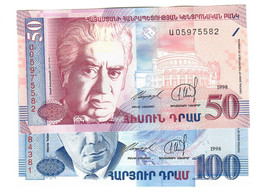 SET Armenia 50 & 100 Dram 1998 UNC - Armenië