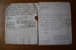 3 Lettres  à L'Abbé BESSIN CURE De Plainville  Certaines Avec Cachets De Cire  1772/1789/1792 - Documents Historiques