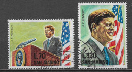 SAN MARINO  1964 ANNIVERSARIO DELLA MORTE DEL PRESIDENTE J.F.KENNEDY SASS. 685-686 USATA VF - Gebruikt