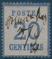 FRANCE Alsace Lorraine Occupation N°6 20c Oblitération Manuscrite Provisoire De Ste Marie Aux Mines 5/9/70 Rare - Used Stamps