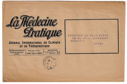 P P BAR SUR AUBE Enveloppe Vide Revue Bulletin Journal Entête La Médecine Pratique  Clinique Thérapeutique Ob 4 2 1929 - Cachets Manuels