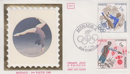 Enveloppe  FDC  1er  Jour   MONACO    Paire   Jeux  Olympiques    MOSCOU   1980 - Summer 1980: Moscow