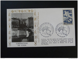 FDC Lettre Cover Liberation De Lyon Destruction Du Pont 1984 - WW2 (II Guerra Mundial)