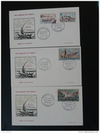 FDC (x3) Voiliers Régionaux Bateaux Ships Cote Des Somalis Poste Aerienne 1964 - Briefe U. Dokumente