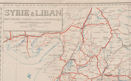 Rare Grande Carte De Syrie Et Liban Dressée En 1936 Pour Les Troupes Françaises Du Levant Grande Précision Bon état - Cartes Géographiques
