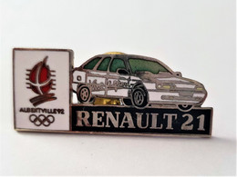 PINS JEUX OLYMPIQUES ALBERTVILLE 92 RENAULT 21 VIVE LE SPORT  / 33NAT - Jeux Olympiques