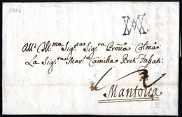 Cover 1764, Bollo Di Milano Su Lettera Da Casale 14.7.1764 Per Mantova, "tassa "12" Sul Fronte, Rara (12 Punti) - Lombardo-Venetien