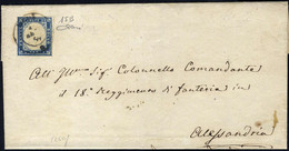 Cover "MEDA 2 / SET / 59", Annullo D. C. Rosetta Su 20 Cent. Sardegna Su Lettera Per Alessandria, Firmata Cardillo (Sass - Lombardo-Venetien