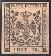 * 1852, 10 C. Rosa Con Punto Dopo La Cifra, Firmata Richter, Sass. 9 / 800,- - Modène