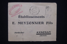 TURQUIE - Enveloppe Commerciale En Recommandé De Smyrne Pour La France En 1932, Affranchissement Au Verso - L 130030 - Cartas & Documentos